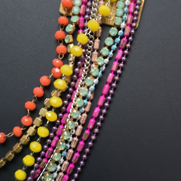 Nakamol Fuschia Layer Chain Necklace - Picture 7 of 9